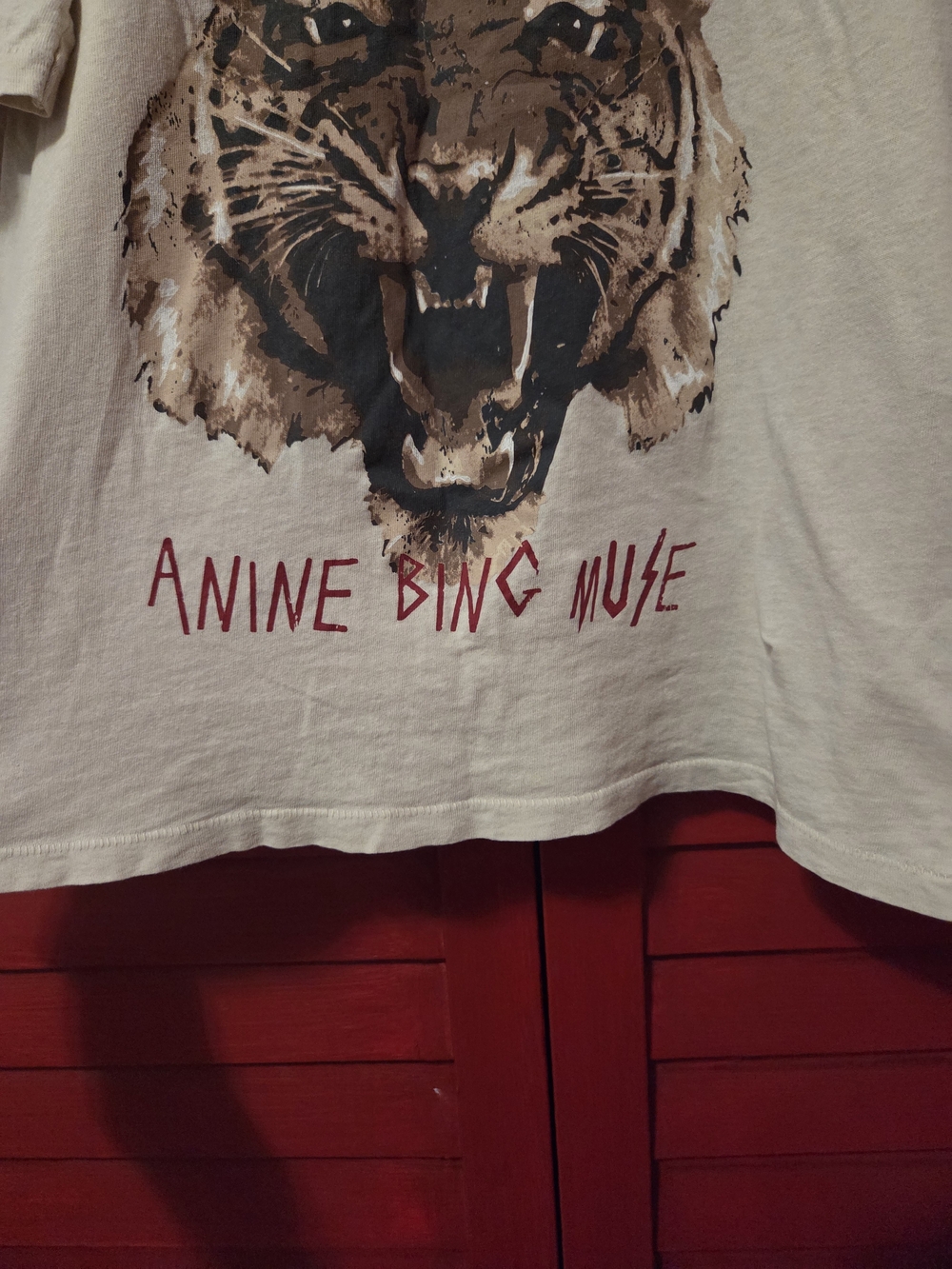 ANINE BING Beige Tiger Graphic Tee - Picture 2 of 4